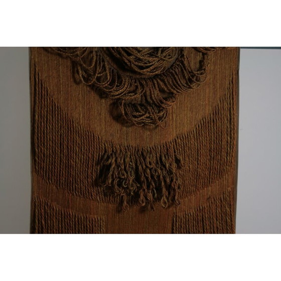Image 1 of Abstract vintage wall tapestry in vegetal fiber, 1970