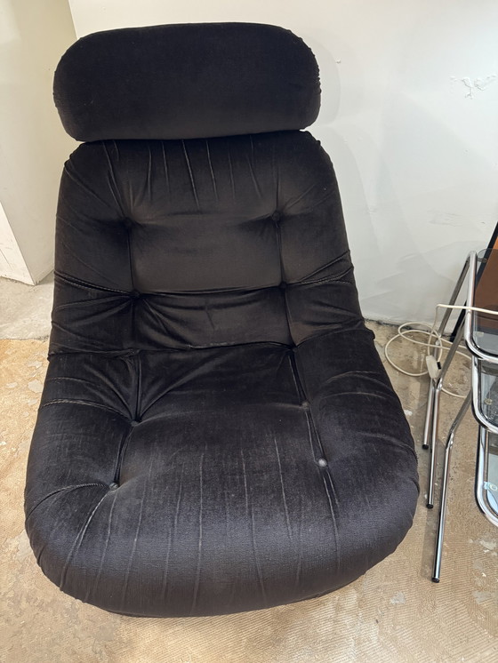 Image 1 of 2x Vintage velvet armchairs