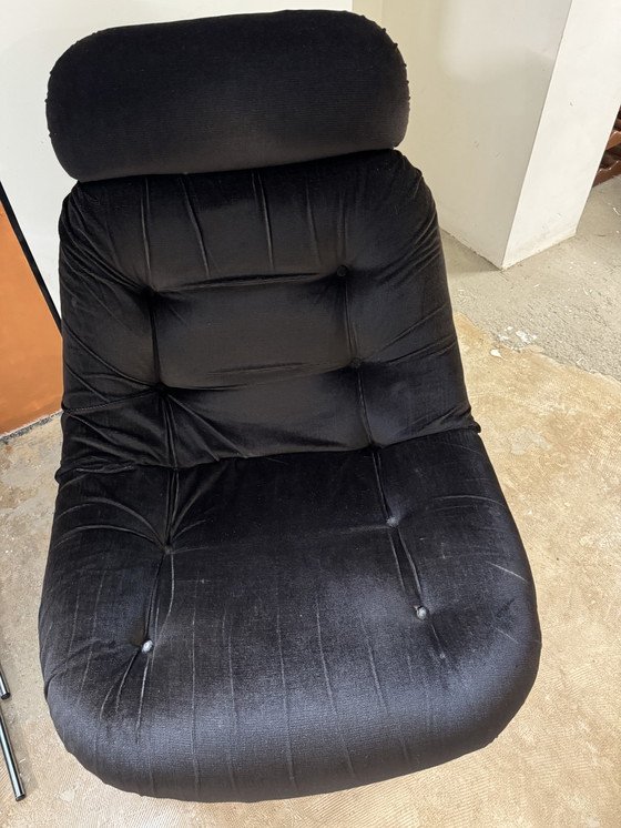 Image 1 of 2x Vintage velvet armchairs