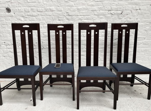 4x Cassina by Charles Rennie Mackintosh Ingram chairs