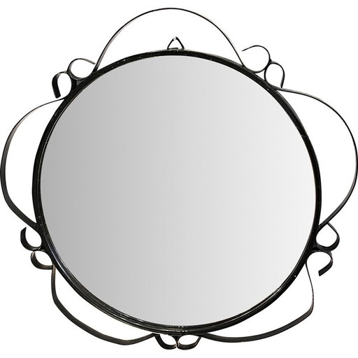 Specchio da parete rotondo vintage per Veb Sonneberg, Germania 1970