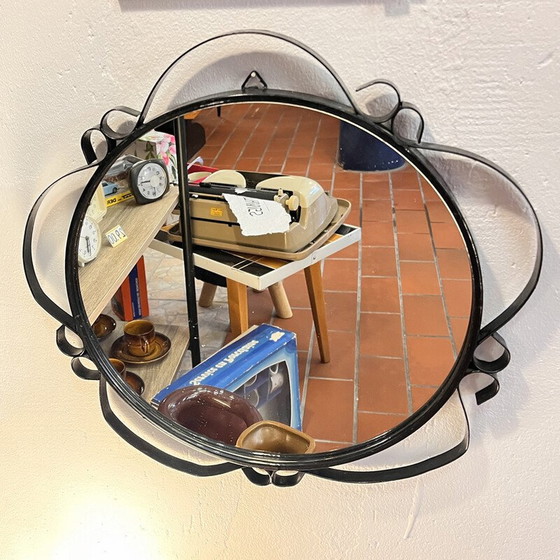 Image 1 of Vintage round wall mirror for Veb Sonneberg, Germany 1970