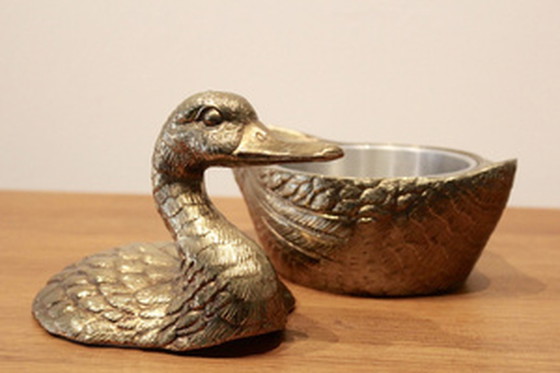 Image 1 of Mauro Manetti Brass "Duck" Ice Bucket