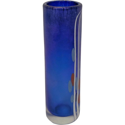 Jarrón danés de cristal Finn Lynggard 1982