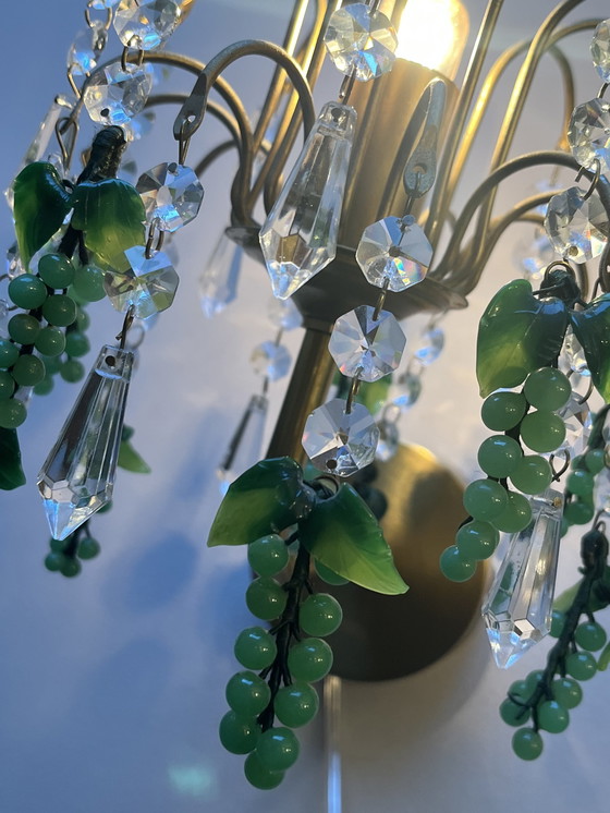 Image 1 of 10 pezzi di lampade da parete vintage italiane a forma di uva verde