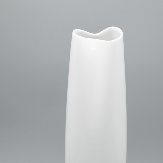 Image 1 of Xl Hutschenreuther Glossy Asymmetrical Porcelain Vase Duo 36Cm +28Cm 70S Vintage