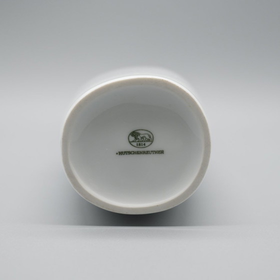 Image 1 of Xl Hutschenreuther Glossy Asymmetrical Porcelain Vase Duo 36Cm +28Cm 70S Vintage