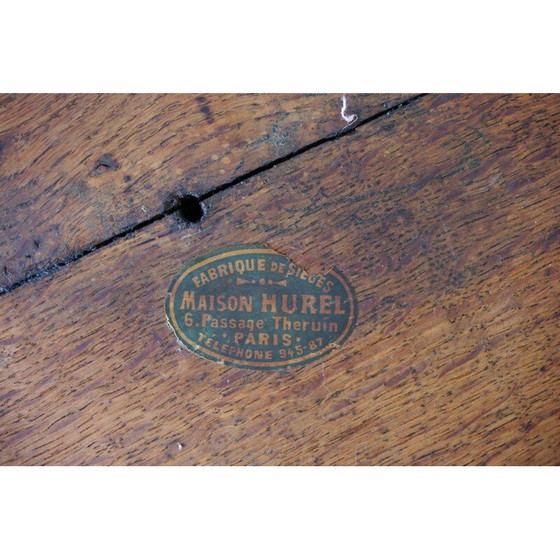 Image 1 of Vintage oakwood stool by Maison Hurel Paris, 1960