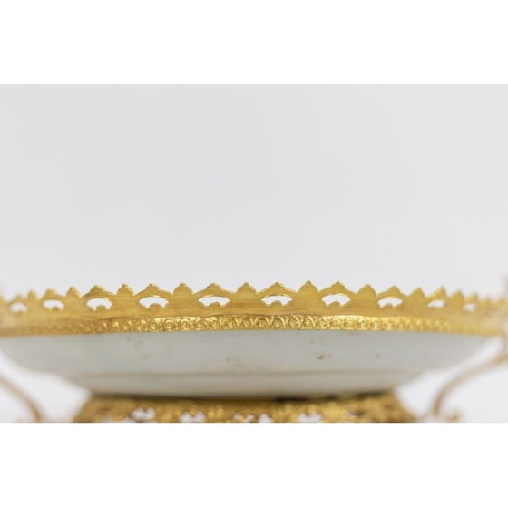 Image 1 of Vintage Canton porcelain and bronze plate, 1880s