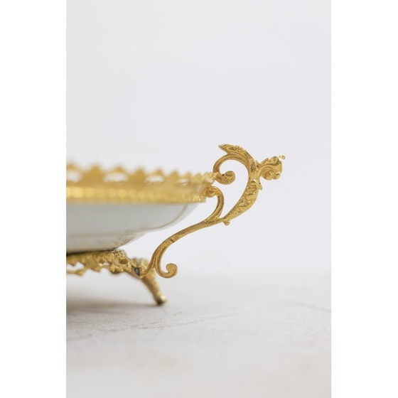 Image 1 of Vintage Canton porcelain and bronze plate, 1880s