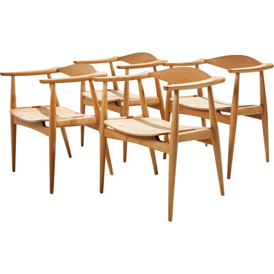 Image 1 of Set of 4 vintage CH35 oak armchairs by Hans J. Wegner for Carl Hansen et Fils, 1960