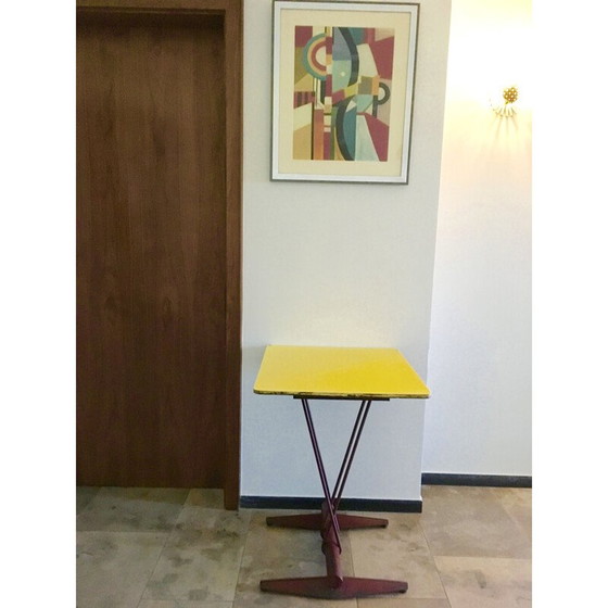 Image 1 of Vintage airfield folded steel side table, France 1940