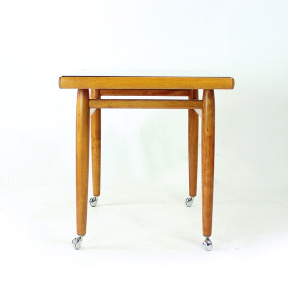 Image 1 of Vintage oak side table, Czechoslovakia 1970