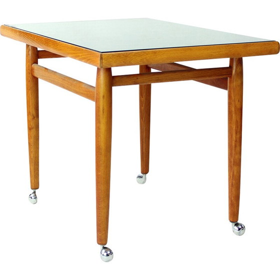 Image 1 of Vintage oak side table, Czechoslovakia 1970