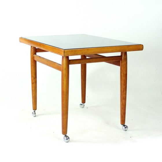 Image 1 of Vintage oak side table, Czechoslovakia 1970