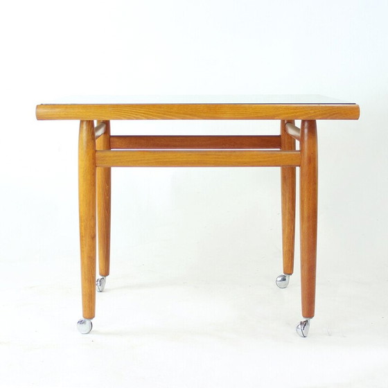 Image 1 of Vintage oak side table, Czechoslovakia 1970