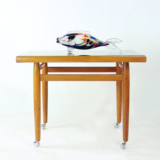 Image 1 of Vintage oak side table, Czechoslovakia 1970