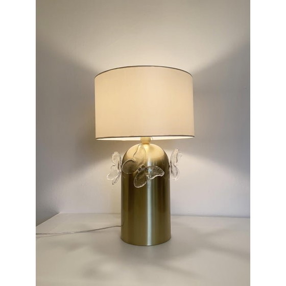 Image 1 of Contemporary Transparent Butterfly Murano Glass Table Lamp