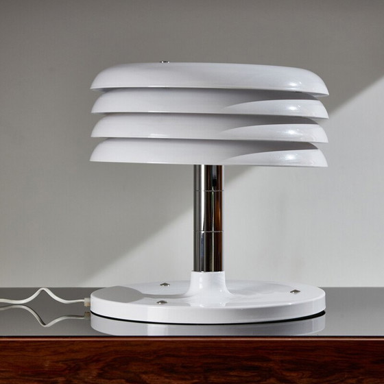 Image 1 of Vintage chrome metal table lamp by Borsfay Tamás, Hungary 1970