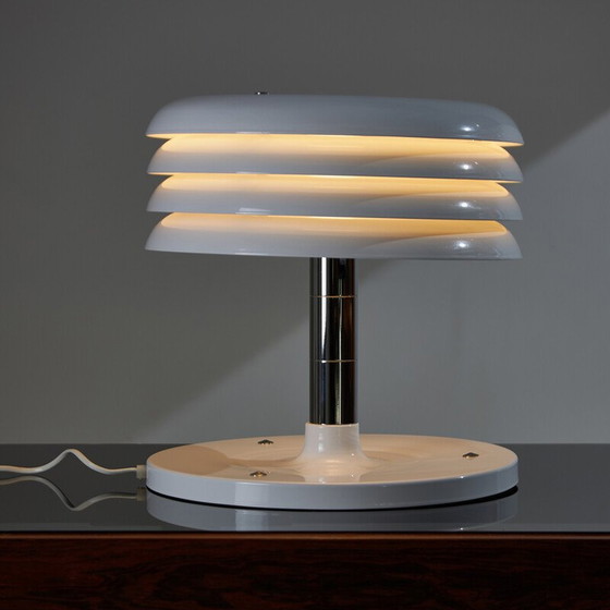Image 1 of Vintage chrome metal table lamp by Borsfay Tamás, Hungary 1970