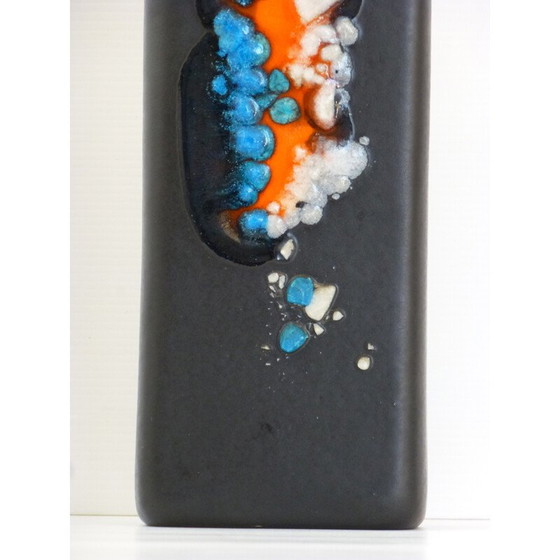 Image 1 of Vintage black ceramic vase by Denise Orlando, 1950
