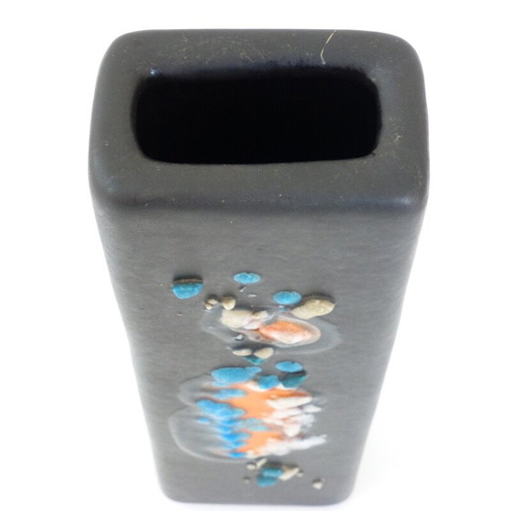 Image 1 of Vintage black ceramic vase by Denise Orlando, 1950