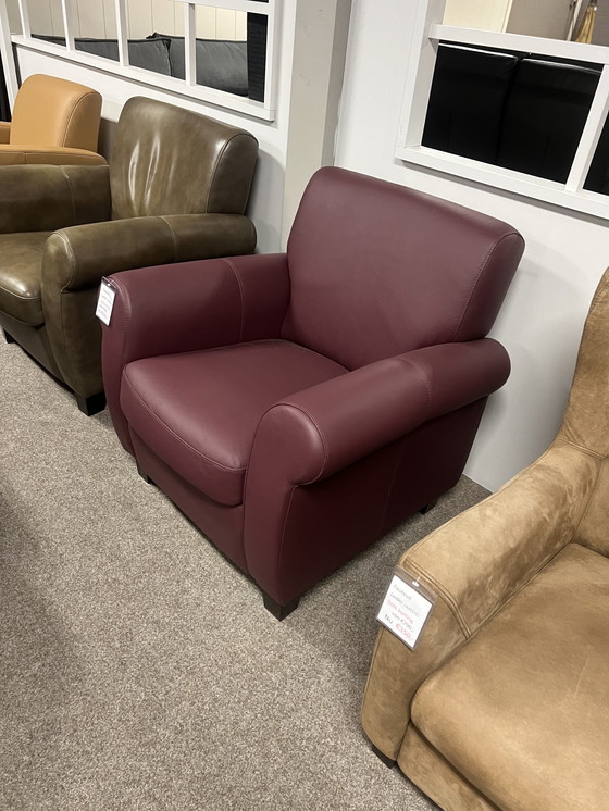 Image 1 of For Sale Elegant Purple Leather Chair