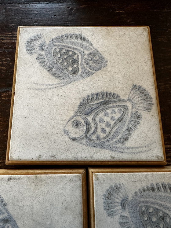 Image 1 of Vintage Sphinx Tile Coasters Tiles Fish