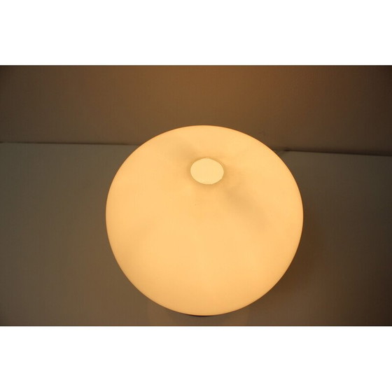 Image 1 of Vintage milk glass and wood table lamp by Ivan Jake for Osvetlovaci Sklo, 1960