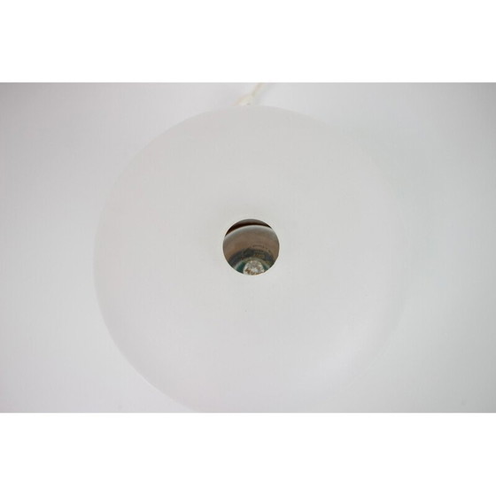 Image 1 of Vintage milk glass and wood table lamp by Ivan Jake for Osvetlovaci Sklo, 1960