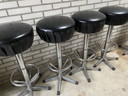 5 Vintage Industrial Round Bar Stools Steel