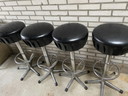 5 Vintage Industrial Round Bar Stools Steel