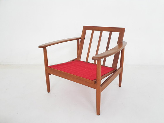 Image 1 of Scandinavian Modern Lounge Chair With Teddy Upholstery, Denmark, 1960'S