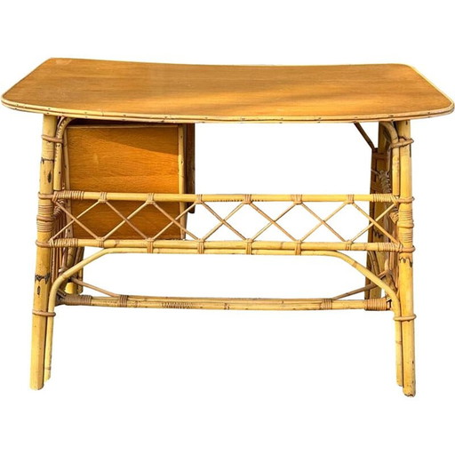 Vintage bamboo desk set, 1960