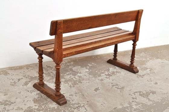 Image 1 of Antique Oak Bench