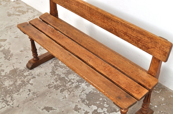 Image 1 of Antique Oak Bench