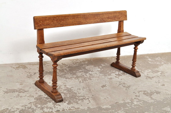 Image 1 of Antique Oak Bench