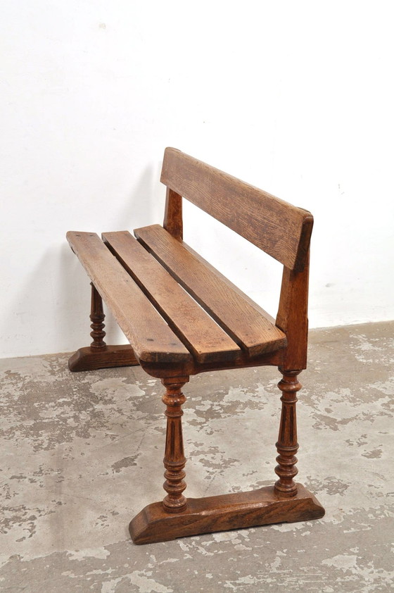 Image 1 of Antique Oak Bench