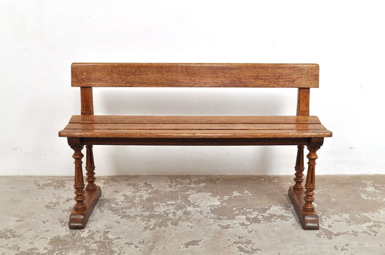 Image 1 of Antique Oak Bench