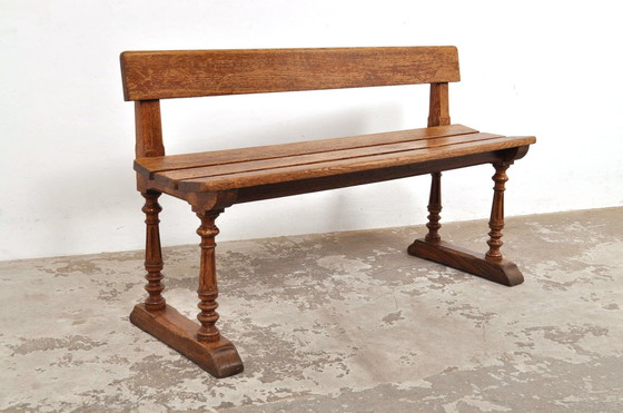 Image 1 of Antique Oak Bench