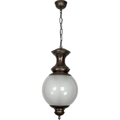 Mid-century Italian brass and glass pendant lamp, 1950s