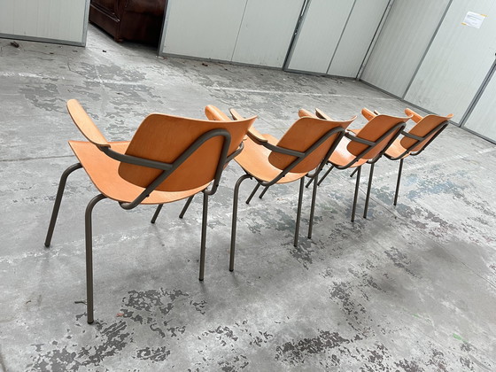 Image 1 of Set di 4 sedie industriali, Kho Liang Le per auto