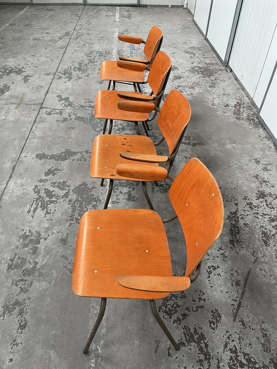 Image 1 of Set di 4 sedie industriali, Kho Liang Le per auto