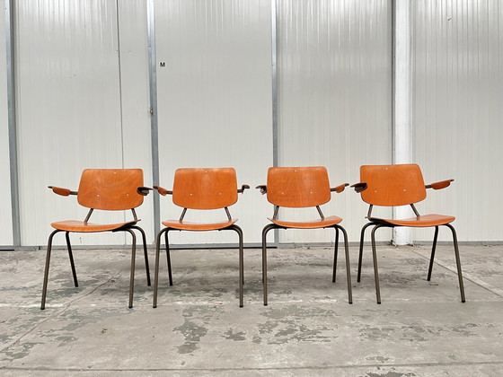 Image 1 of Set di 4 sedie industriali, Kho Liang Le per auto