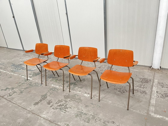 Image 1 of Set di 4 sedie industriali, Kho Liang Le per auto