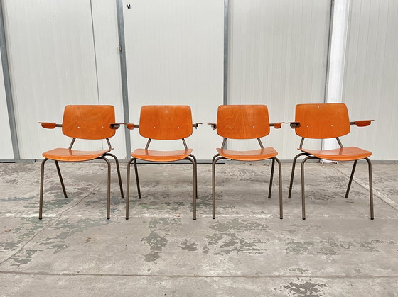 Image 1 of Set di 4 sedie industriali, Kho Liang Le per auto