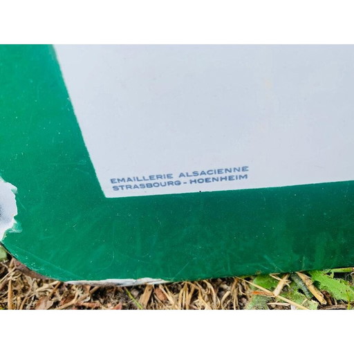 Targa smaltata d'epoca con la scritta "Valentine", Strasburgo 1960