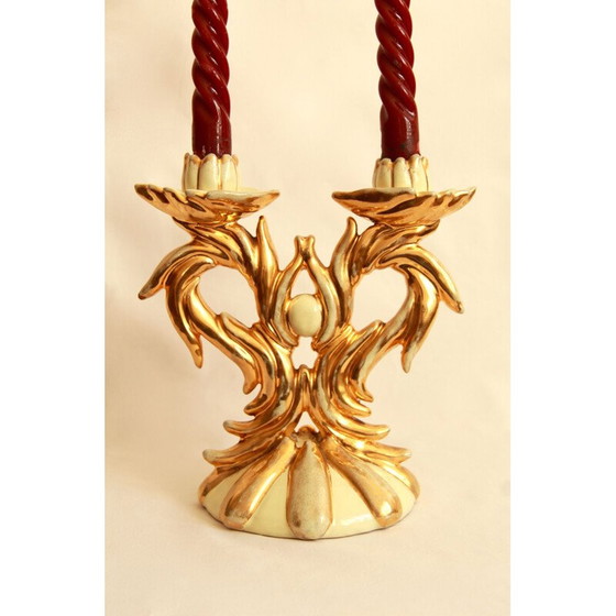 Image 1 of Vintage art deco ceramic candle holder, Italy 1940