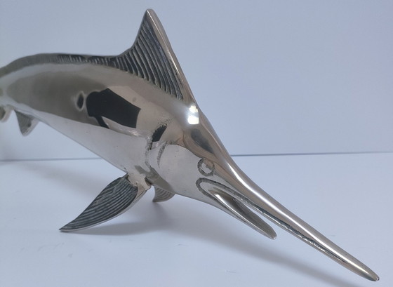 Image 1 of Grande pesce spada vintage in ottone massiccio