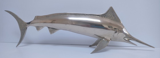 Image 1 of Grande pesce spada vintage in ottone massiccio